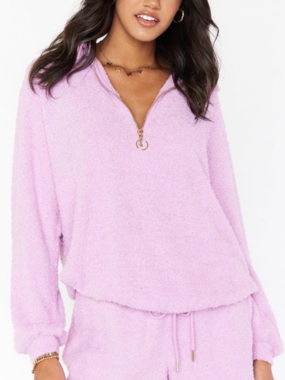 Show Me Your Mumu Sadie Half Zip Pullover Lavender Pink Loungewear Revolve XL